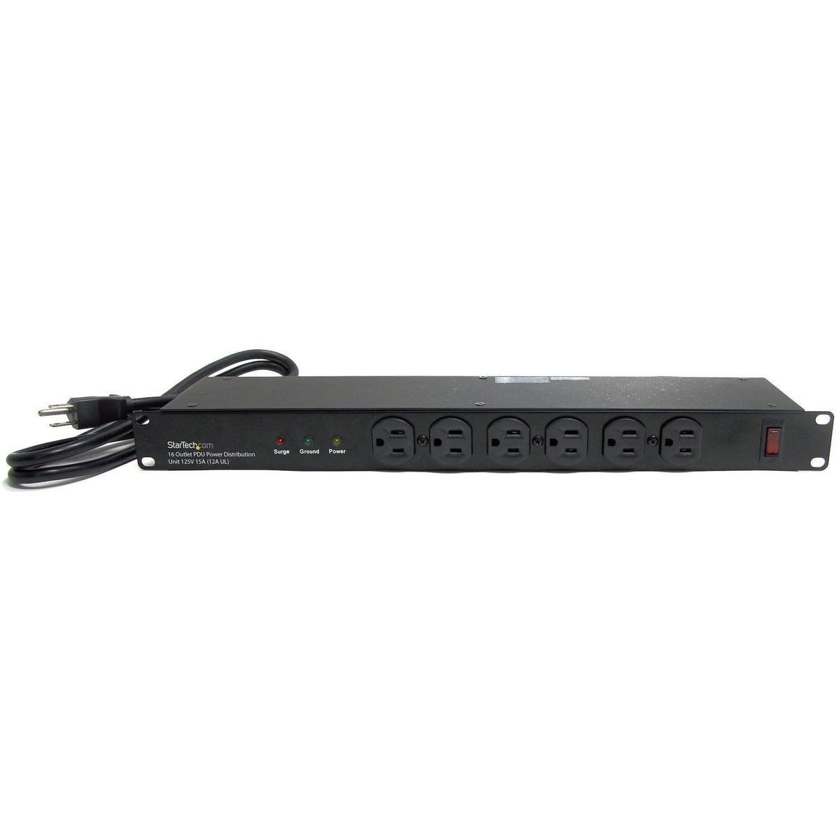 StarTech.com Rackmount PDU with 16 Outlets and Surge Protection - 19in Power Distribution Unit - 1U - RKPW161915