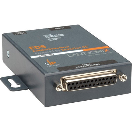 Lantronix One Port Secure Serial (RS232/ RS422/ RS485) to IP Ethernet Device Server; Up to 256-bit AES encryption; SSH/SSL/TLS Enterprise Security with PKI; International 110-240 VAC - ED1100002-01