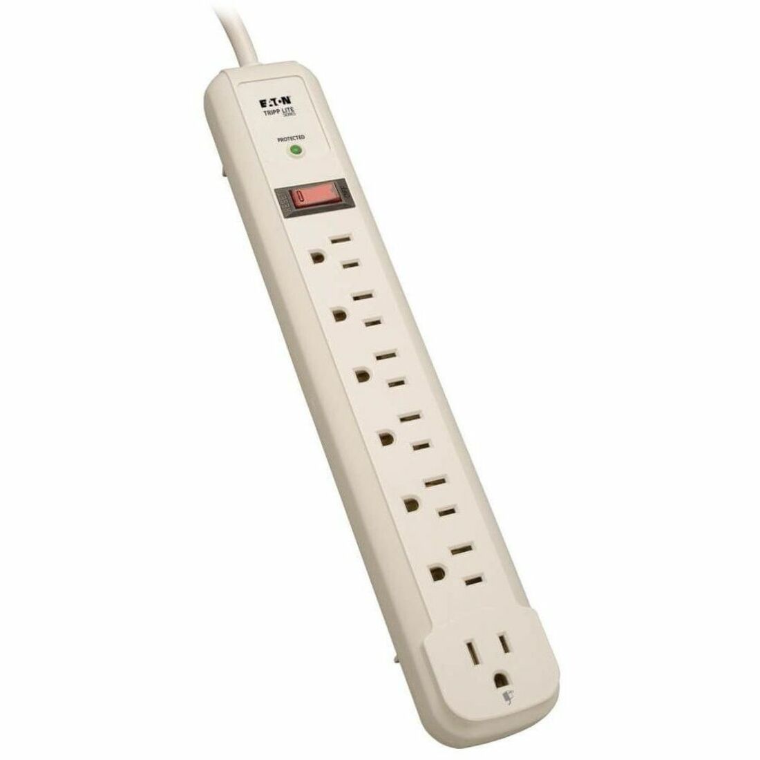 Tripp Lite by Eaton Protect It! 7-Outlet Surge Protector 4 ft. (1.22 m) Cord 1080 Joules 1 Diagnostic LED Light Gray Housing - TLP74R