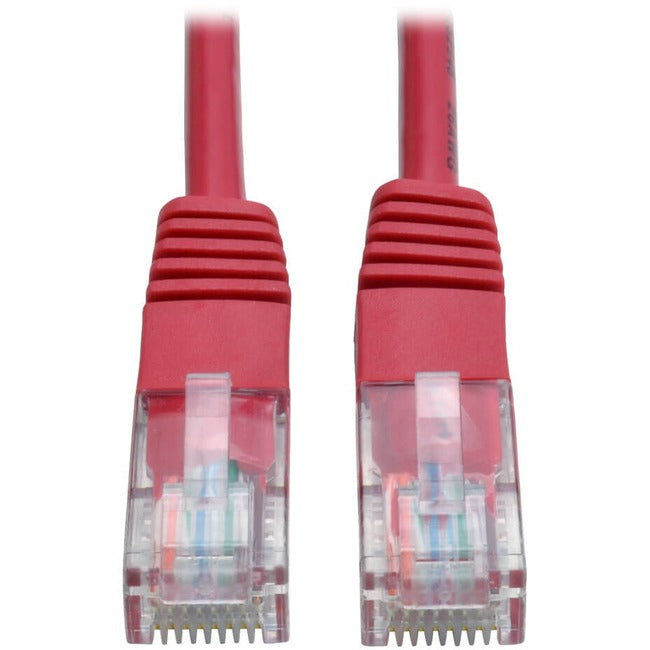 Eaton Tripp Lite Series Cat5e 350 MHz Molded (UTP) Ethernet Cable (RJ45 M/M), PoE - Red, 1 ft. (0.31 m) - N002-001-RD