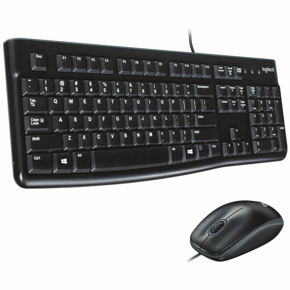 Logitech MK120 Wired Keyboard and Mouse Combo for Windows, Optical Wired Mouse, Full-Size Keyboard, USB Plug-and-Play - 920-002565