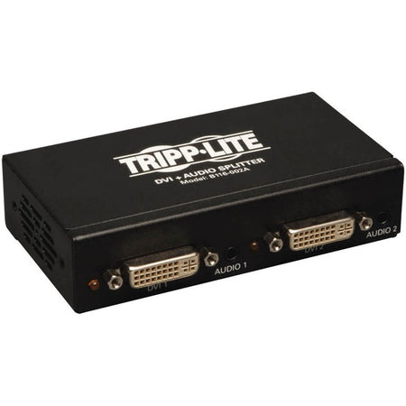 Tripp Lite by Eaton 2-Port DVI Splitter with Audio and Signal Booster, Single-Link 1920x1200 at 60Hz/1080p (DVI F/2xF), TAA - B116-002A