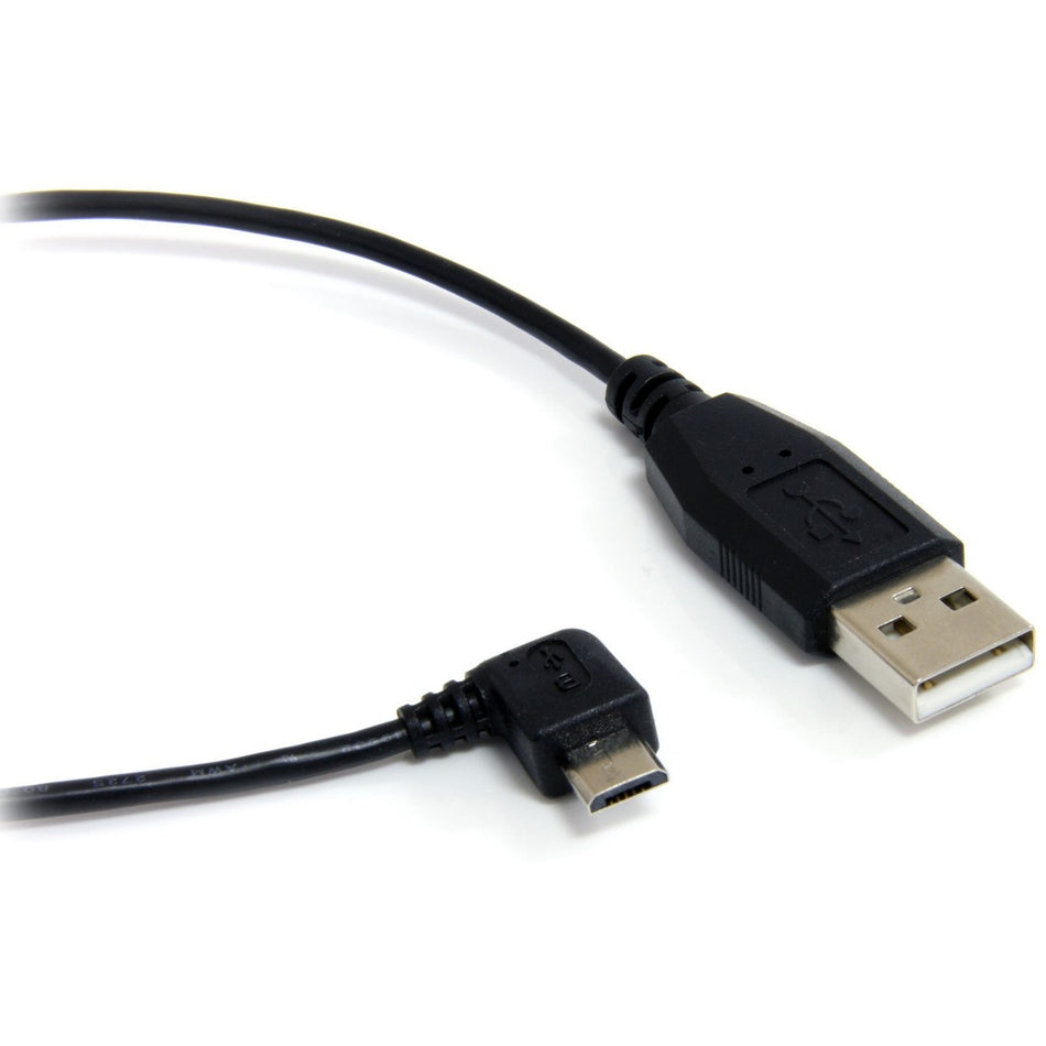 StarTech.com 1 ft Micro USB Cable - A to Right Angle Micro B - UUSBHAUB1RA