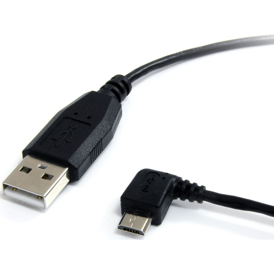 StarTech.com 1 ft Micro USB Cable - A to Left Angle Micro B - UUSBHAUB1LA