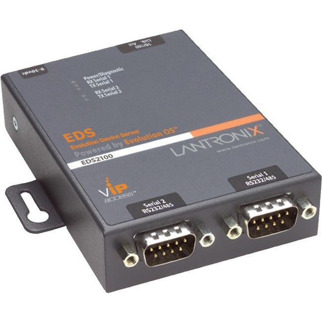 Lantronix 2-Port Secure Serial (RS232/ RS422/ RS485) to Ethernet Gateway; Embedded Linux OS Support; SDK; International 110-240 VAC - ED2100002-LNX-01