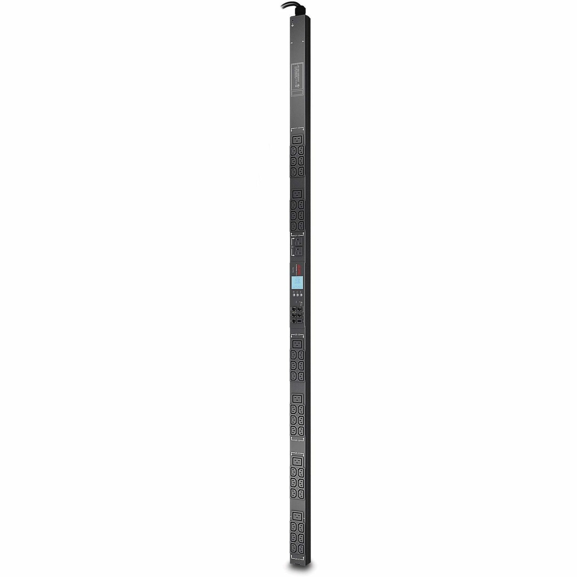 APC NetShelter Metered Rack PDU, 0U, 5.7kW, 208V, 3 phase 20A, 36 C13, 6 C19, 2 NEMA 5-20R outlets - AP8861