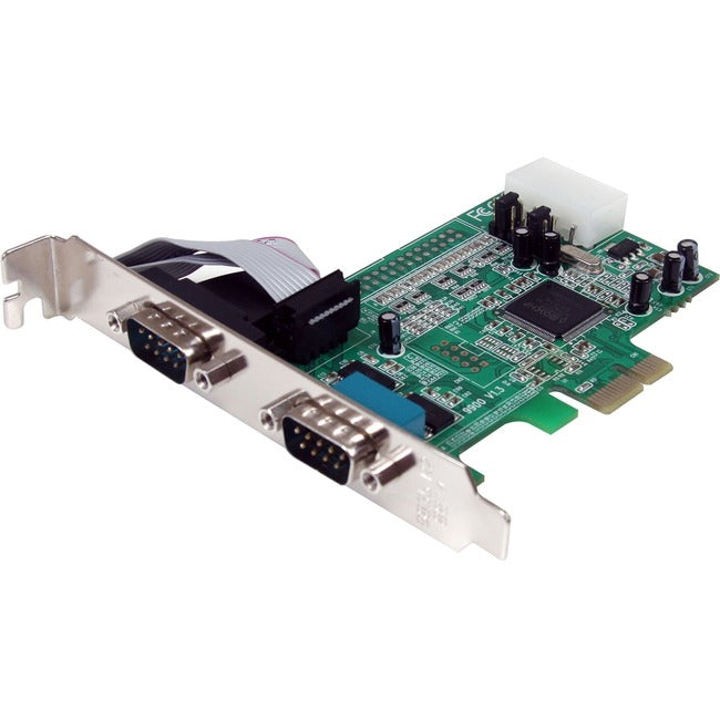 StarTech.com 2-port PCI Express RS232 Serial Adapter Card - PCIe to Dual Serial DB9 RS-232 Controller - 16550 UART - Windows and Linux - PEX2S553