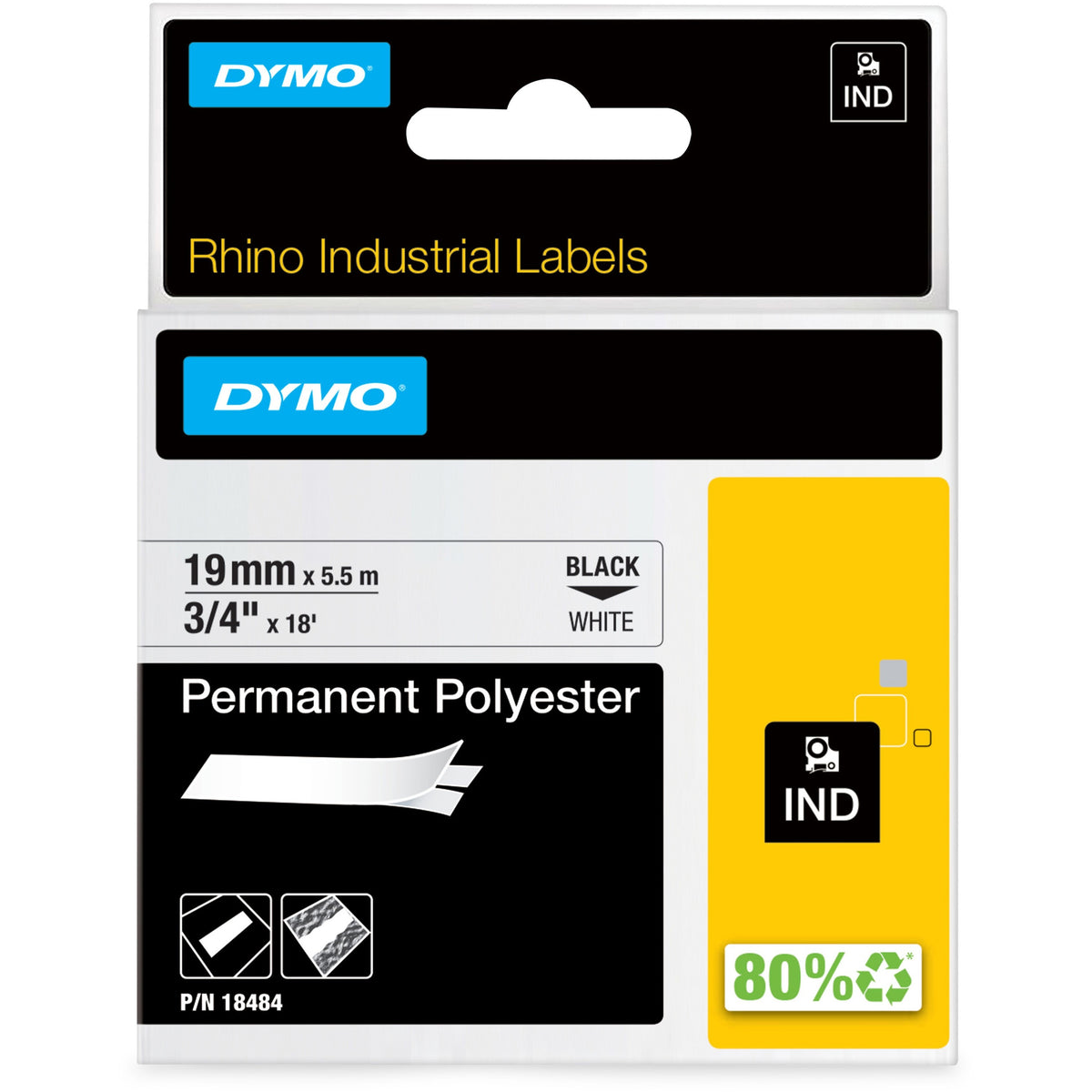 Dymo Permanent Polyester Labels - 18484