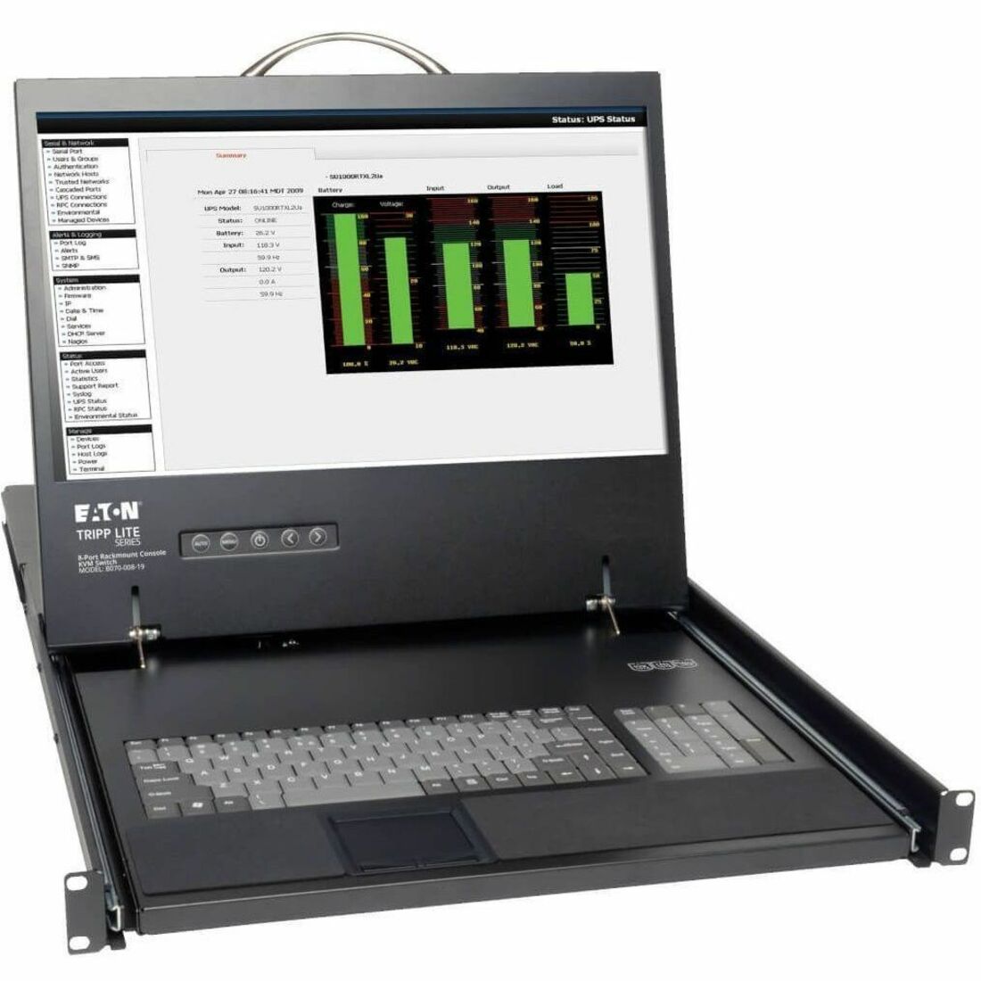 Tripp Lite by Eaton NetCommander 8-Port Cat5 1U Rack-Mount Console KVM Switch with 19-in. LCD - B070-008-19