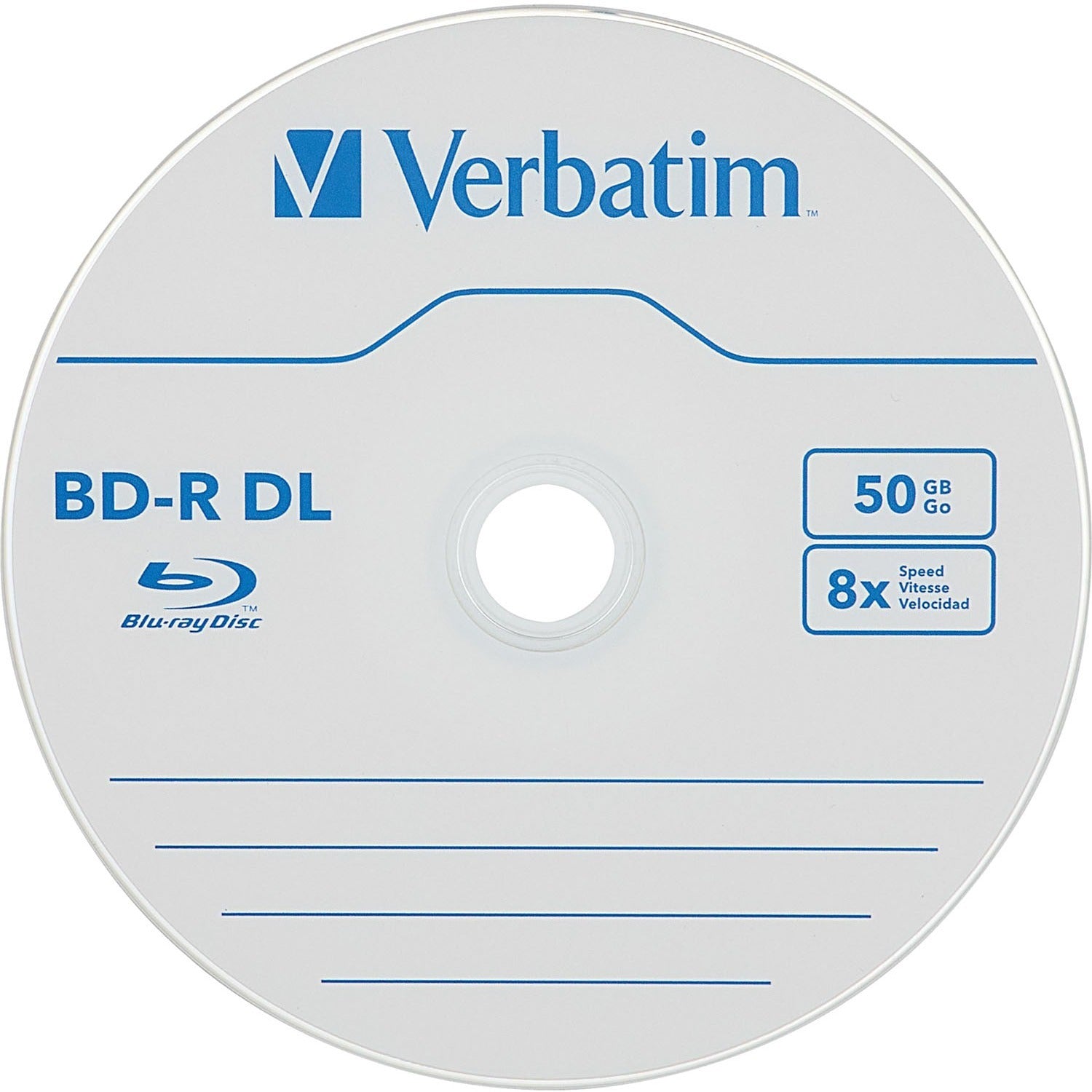 Verbatim BD-R DL 50GB 8X, Verbatim, 10pk Spindle Box Peg Hanger - 97335