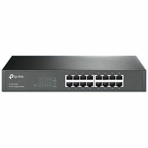 TP-LINK TL-SG1016D 10/100/1000Mbps 16-Port Gigabit 13-inch Rackmountable Switch, 32Gbps Capacity - TL-SG1016D