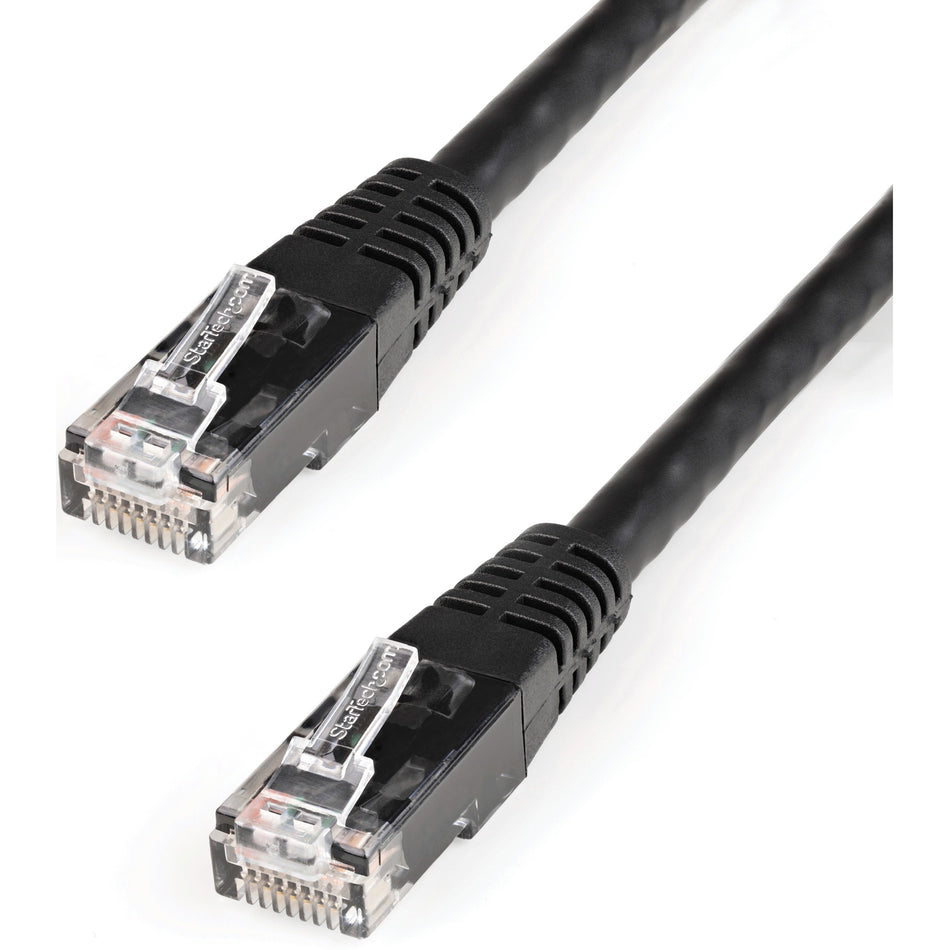 StarTech.com 100ft CAT6 Ethernet Cable - Black Molded Gigabit - 100W PoE UTP 650MHz - Category 6 Patch Cord UL Certified Wiring/TIA - C6PATCH100BK