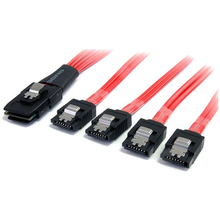 StarTech.com 50cm Serial Attached SCSI SAS Cable - SFF-8087 to 4x Latching SATA - SAS8087S450