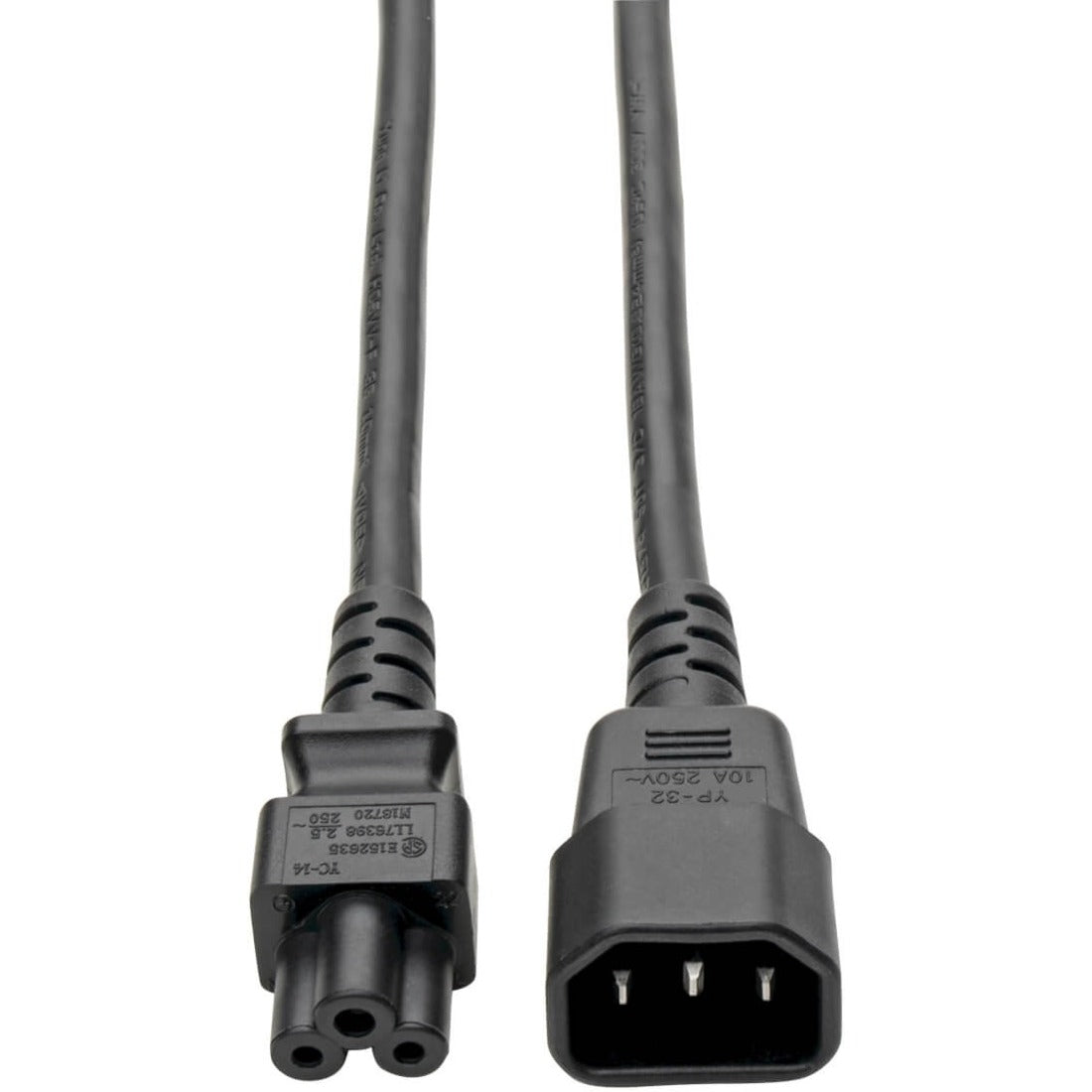 Eaton Tripp Lite Series Laptop Power Adapter Cord, C14 to C5 Adapter - 7A/125V or 2.5A/250V, 18 AWG, 6 in., Black - P014-06N