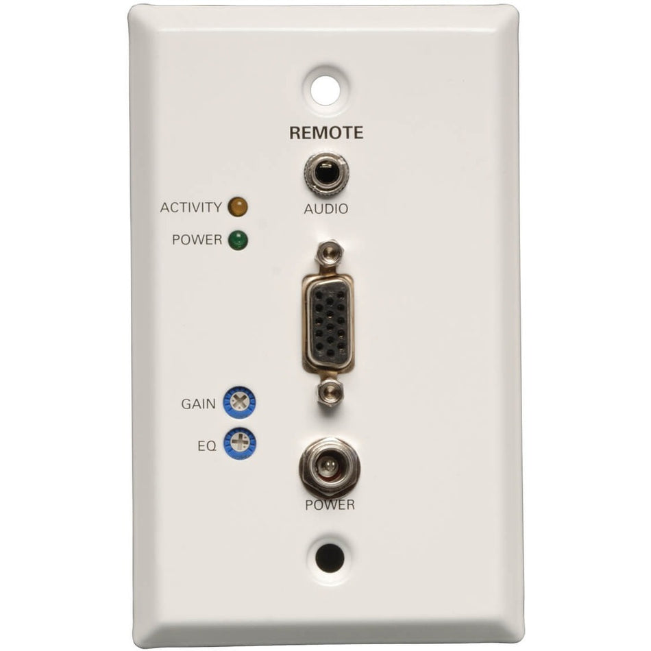 Tripp Lite by Eaton VGA over Cat5/6 Extender, Wall Plate Receiver for Video/Audio, Up to 1000 ft. (305 m), TAA - B132-100A-WP-1
