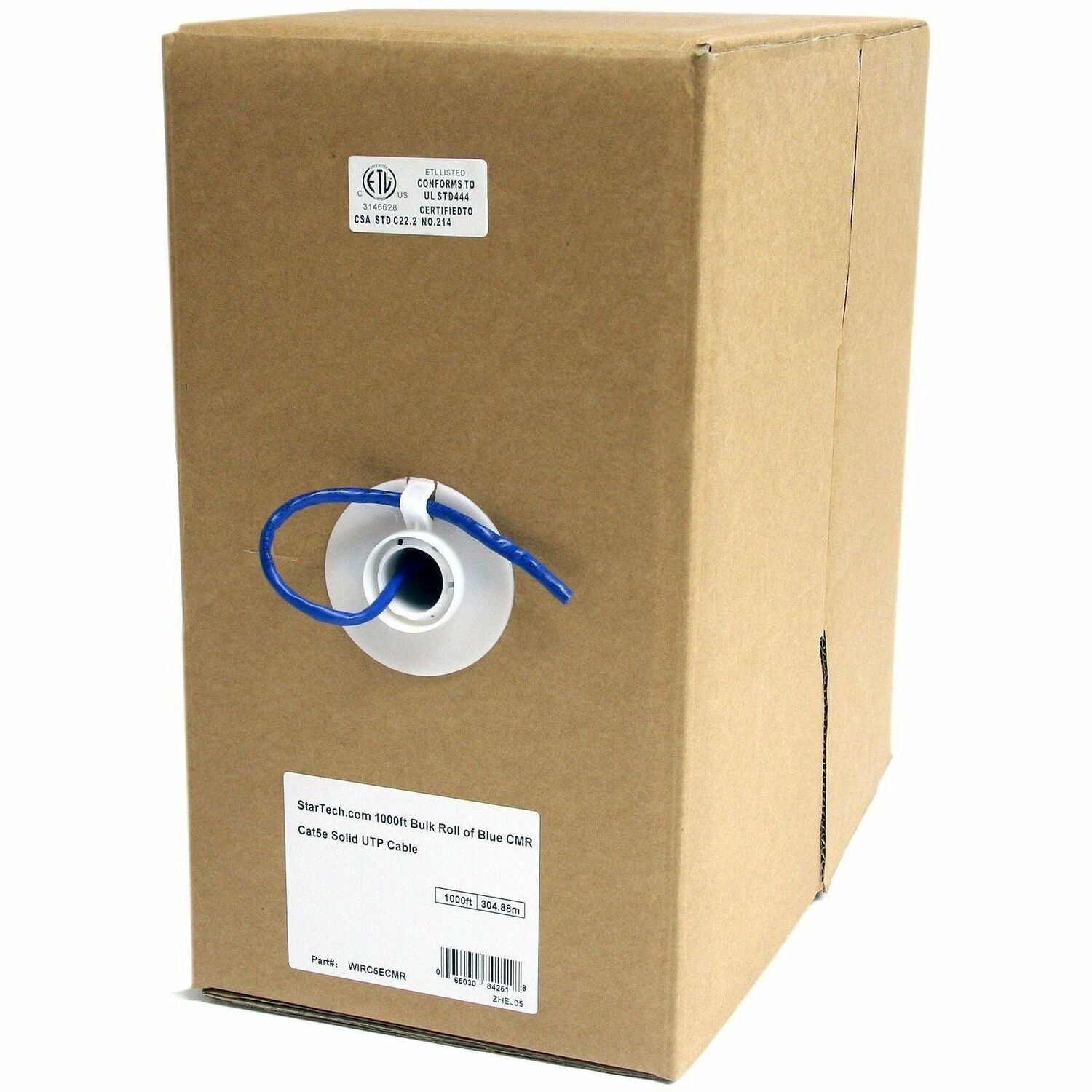 StarTech.com Bulk Cat 5e Ethernet Cable - 1000 ft. (304,8m) - Solid - CMR-Rated - Blue - TAA Compliant - WIRC5ECMR