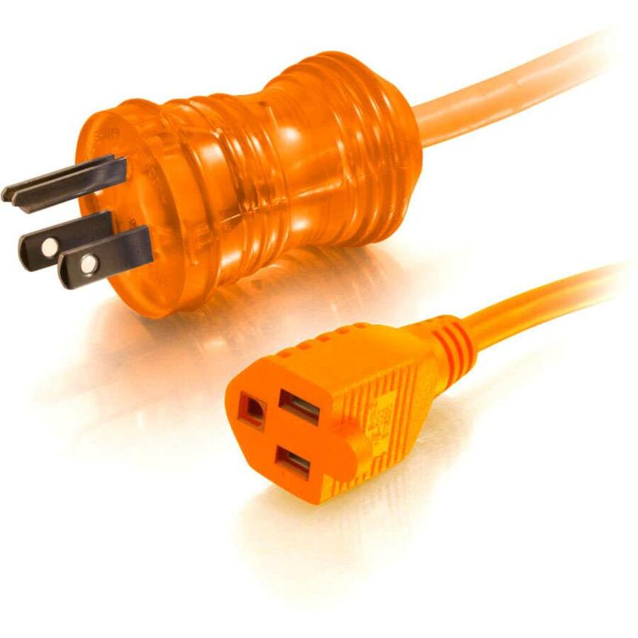 C2G 75ft 16 AWG Hospital Grade Power Extension Cord (NEMA 5-15P to NEMA 5-15R) - Orange - 48062