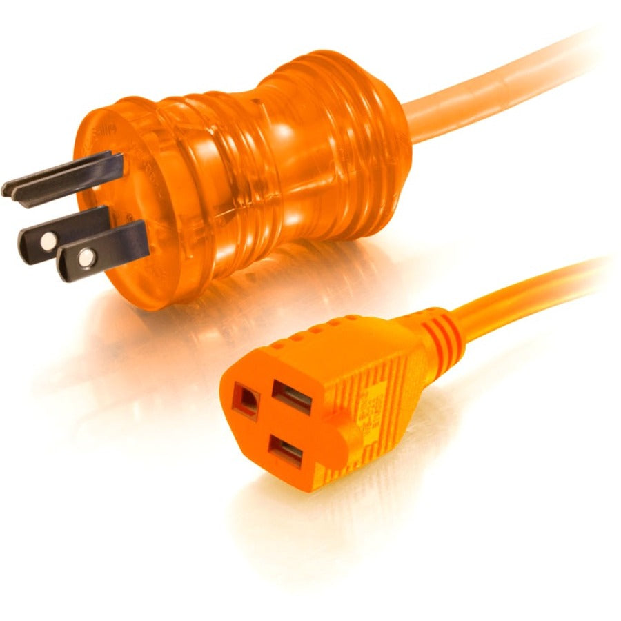 C2G 50ft Hospital Grade Power Extension Cord - 16AWG - NEMA 5-15P to NEMA 5-15R - Orange - 48061