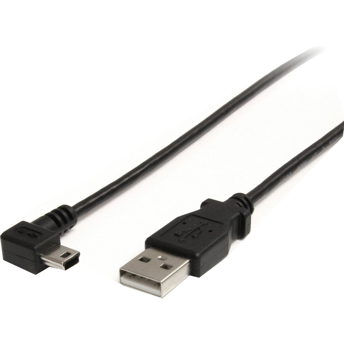 StarTech.com 3 ft Mini USB Cable - A to Right Angle Mini B - USB2HABM3RA