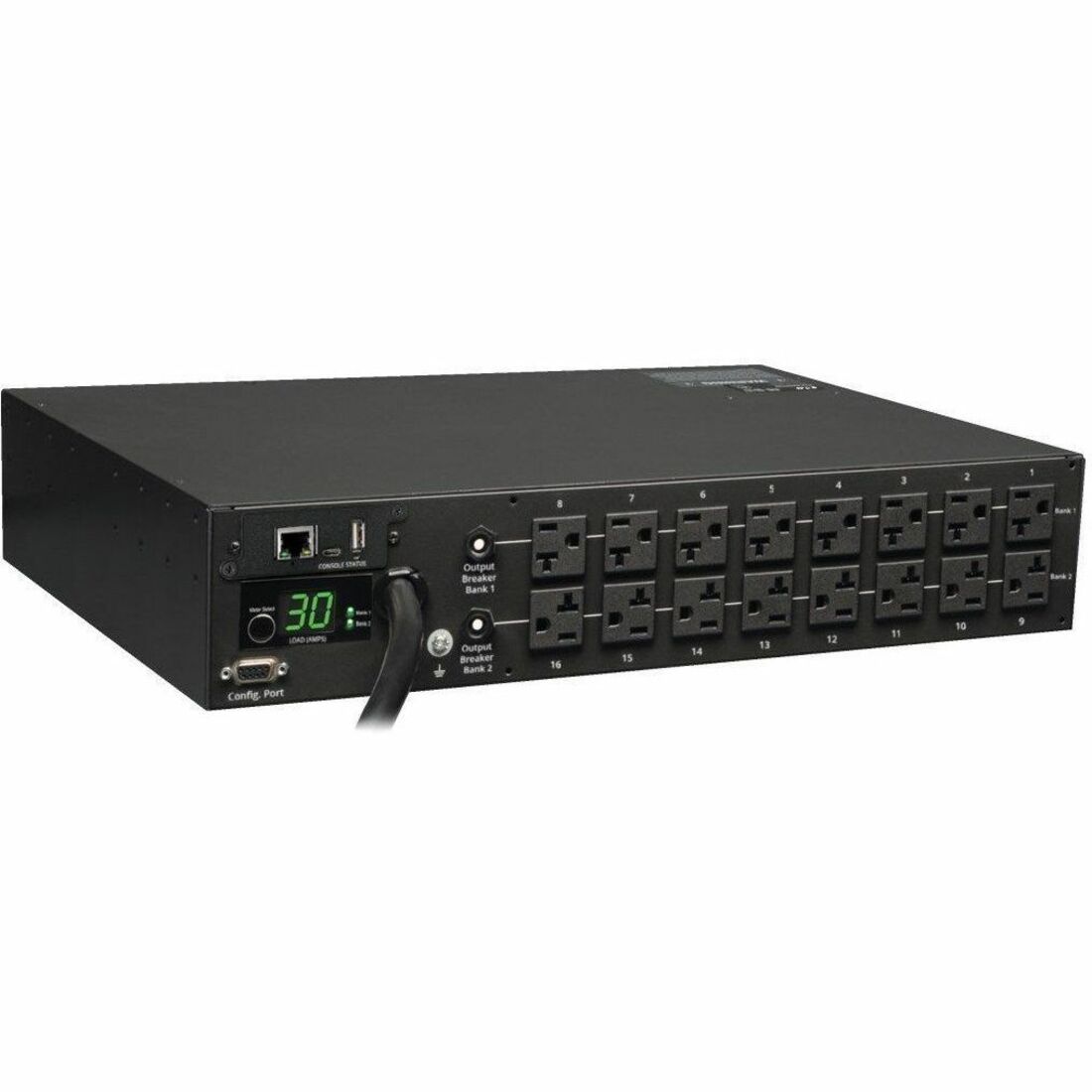 Tripp Lite by Eaton PDU 2.9kW Single-Phase Monitored PDU - 120V Outlets (16 5-15/20R) L5-30P 10 ft. (3.05 m) Cord 2U Rack-Mount TAA - PDUMNH30