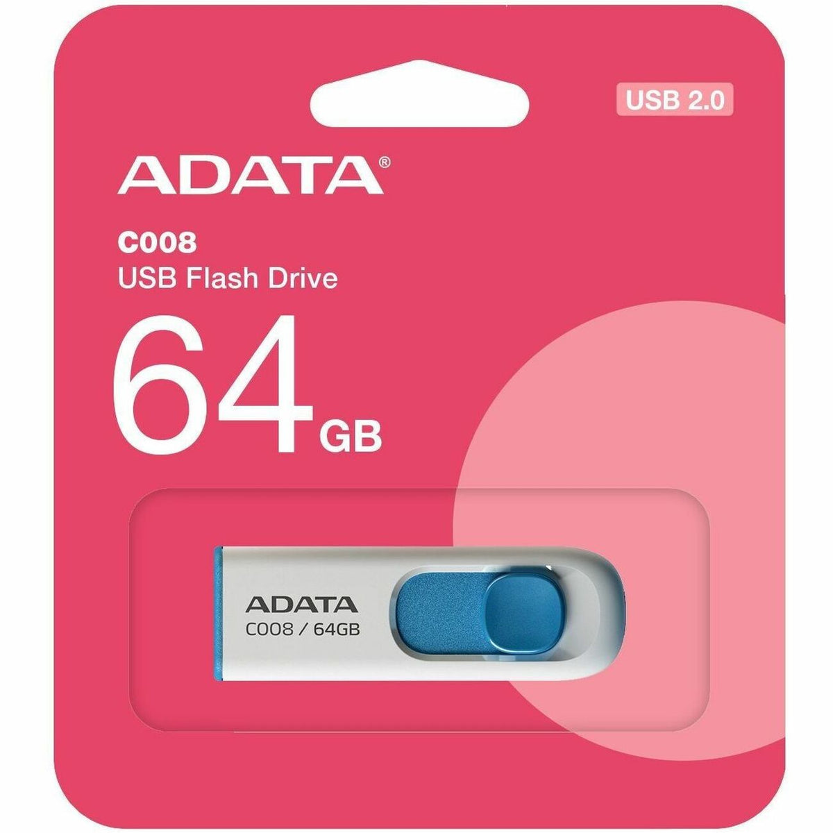 Adata C008 64GB USB 2.0 Flash Drive - AC008-64G-RWE