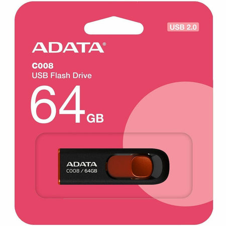 Adata C008 64GB USB 2.0 Flash Drive - AC008-64G-RKD