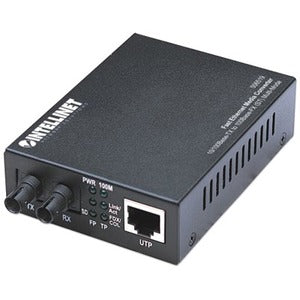 Intellinet Network Solutions Fast Ethernet RJ45 to ST, Multi-Mode, 1.24 miles (2 km) Media Converter - 506519