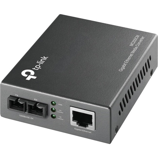TP-LINK MC200CM - Gigabit SFP to RJ45 Fiber Media Converter - Black - MC200CM
