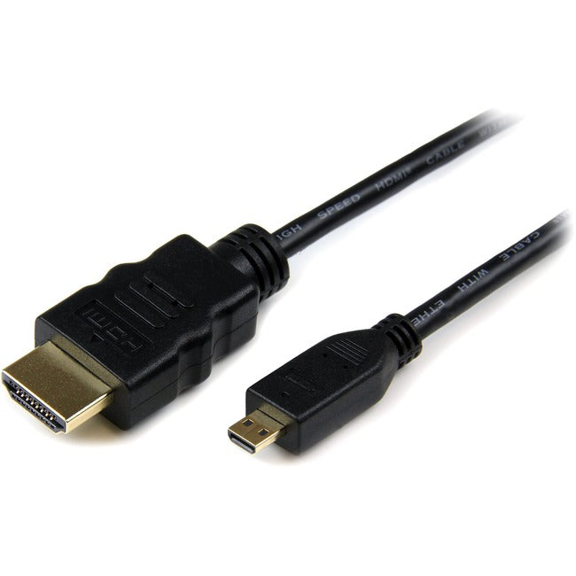 StarTech.com 6ft Micro HDMI to HDMI Cable with Ethernet, 4K High Speed Micro HDMI Type-D Device to HDMI Monitor Adapter/Converter Cord - HDMIADMM6