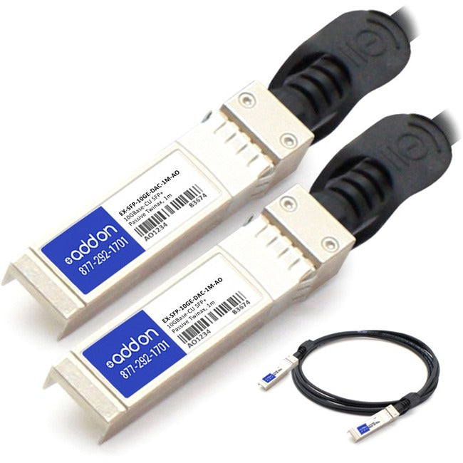 AddOn Juniper Networks EX-SFP-10GE-DAC-1M Compatible TAA Compliant 10GBase-CU SFP+ to SFP+ Direct Attach Cable (Passive Twinax, 1m) - EX-SFP-10GE-DAC-1MAO