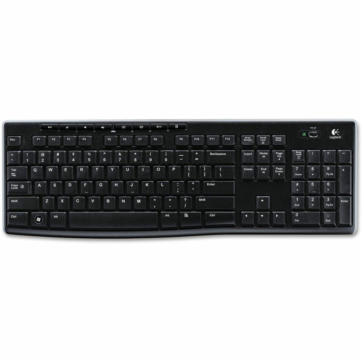 Logitech K270 Wireless Keyboard for Windows, 2.4 GHz Wireless, Full-Size, Number Pad, Black - 920-003051
