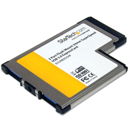 StarTech.com 2 Port Flush Mount ExpressCard 54mm SuperSpeed USB 3.0 Card Adapter with UASP Support - 5Gbps - ECUSB3S254F