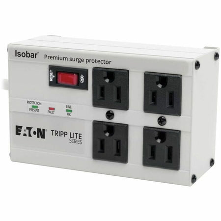 Eaton Tripp Lite Series Isobar 4-Outlet Surge Protector, 6 ft. Cord with Right-Angle Plug, 3330 Joules, Metal Housing - IBAR4-6D