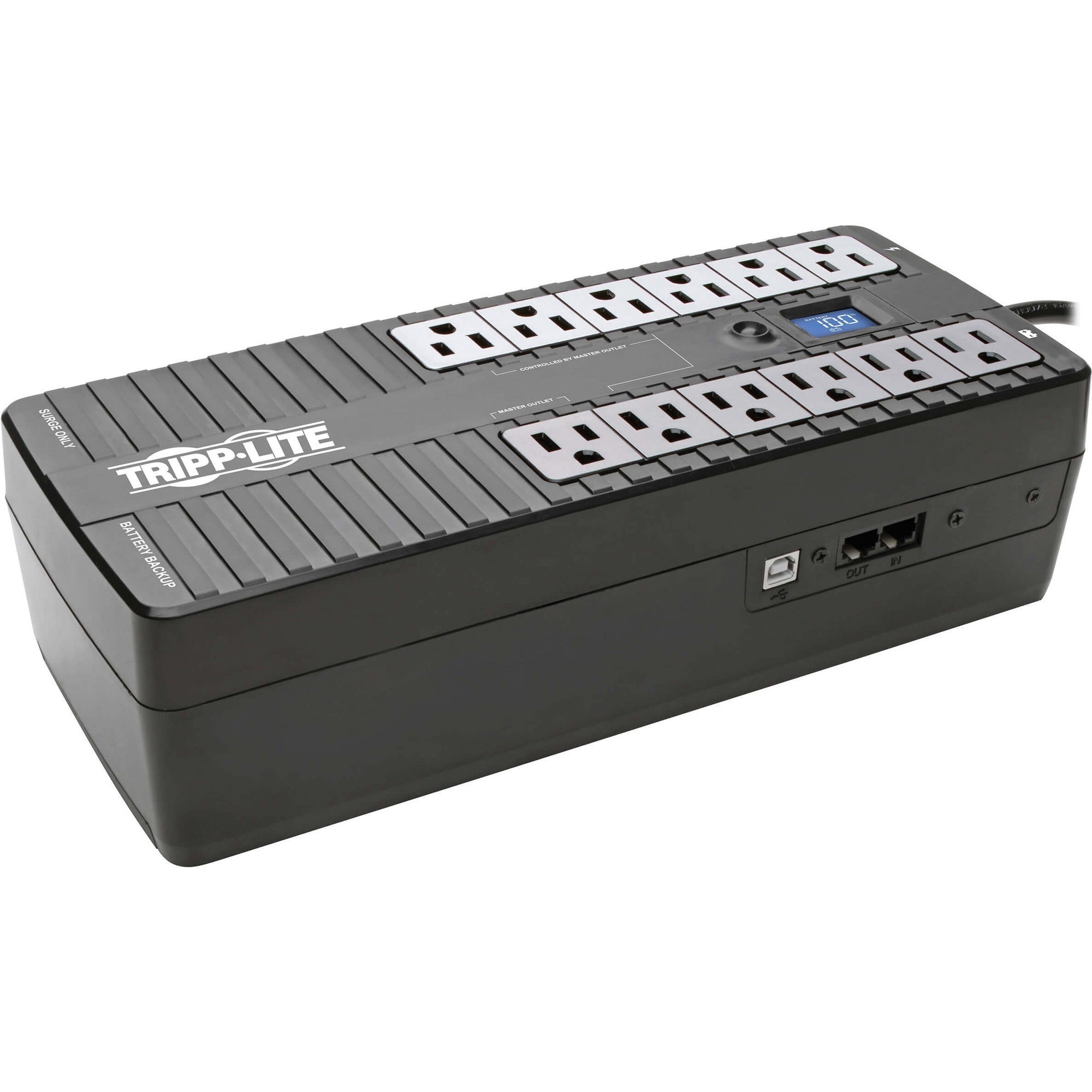 Tripp Lite by Eaton UPS 850VA 425W Standby UPS - 12 NEMA 5-15R Outlets 120V 50/60 Hz USB LCD ENERGY STAR Desktop/Wall - ECO850LCD
