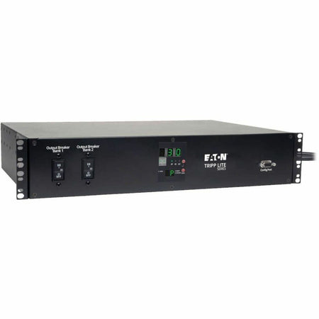 Eaton Tripp Lite Series 5.8kW Single-Phase Local Metered Automatic Transfer Switch PDU, Two 200-240V L6-30P Inputs, 16-C13 2-C19 & 1 L6-30R Outlet, 2U, TAA - PDUMH30HVAT