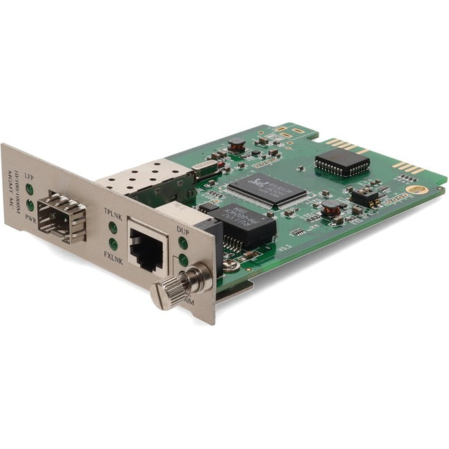 AddOn 10/100/1000Base-TX(RJ-45) with Open SFP Slot Media Converter Card for our rack or Standalone Systems - ADD-MCCTXSFP