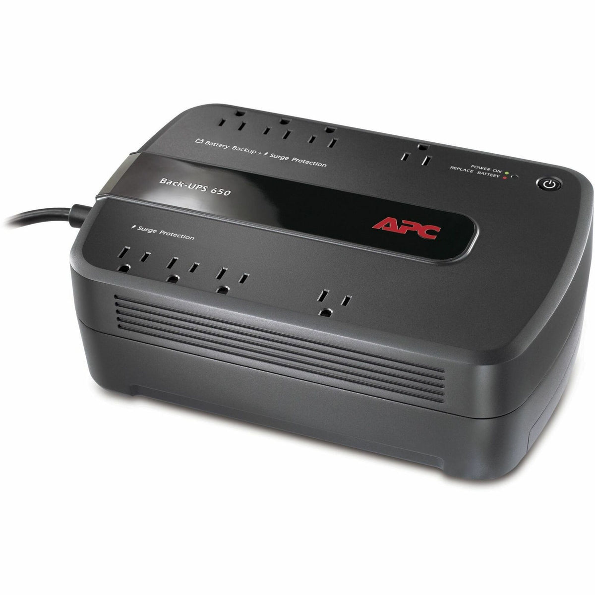 APC Back-UPS 650VA, 120V, 8 NEMA outlets (4 surge) - BE650G1