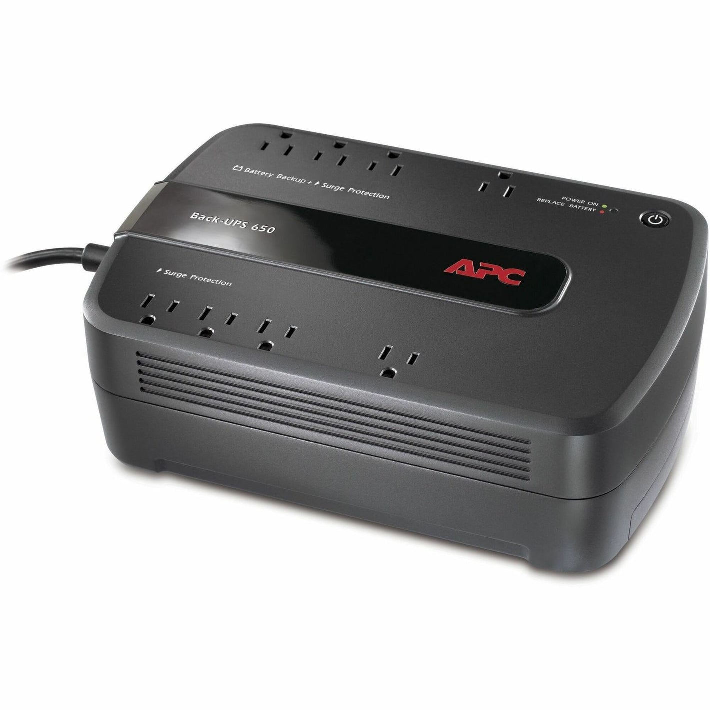 APC Back-UPS 650VA, 120V, 8 NEMA outlets (4 surge) - BE650G1