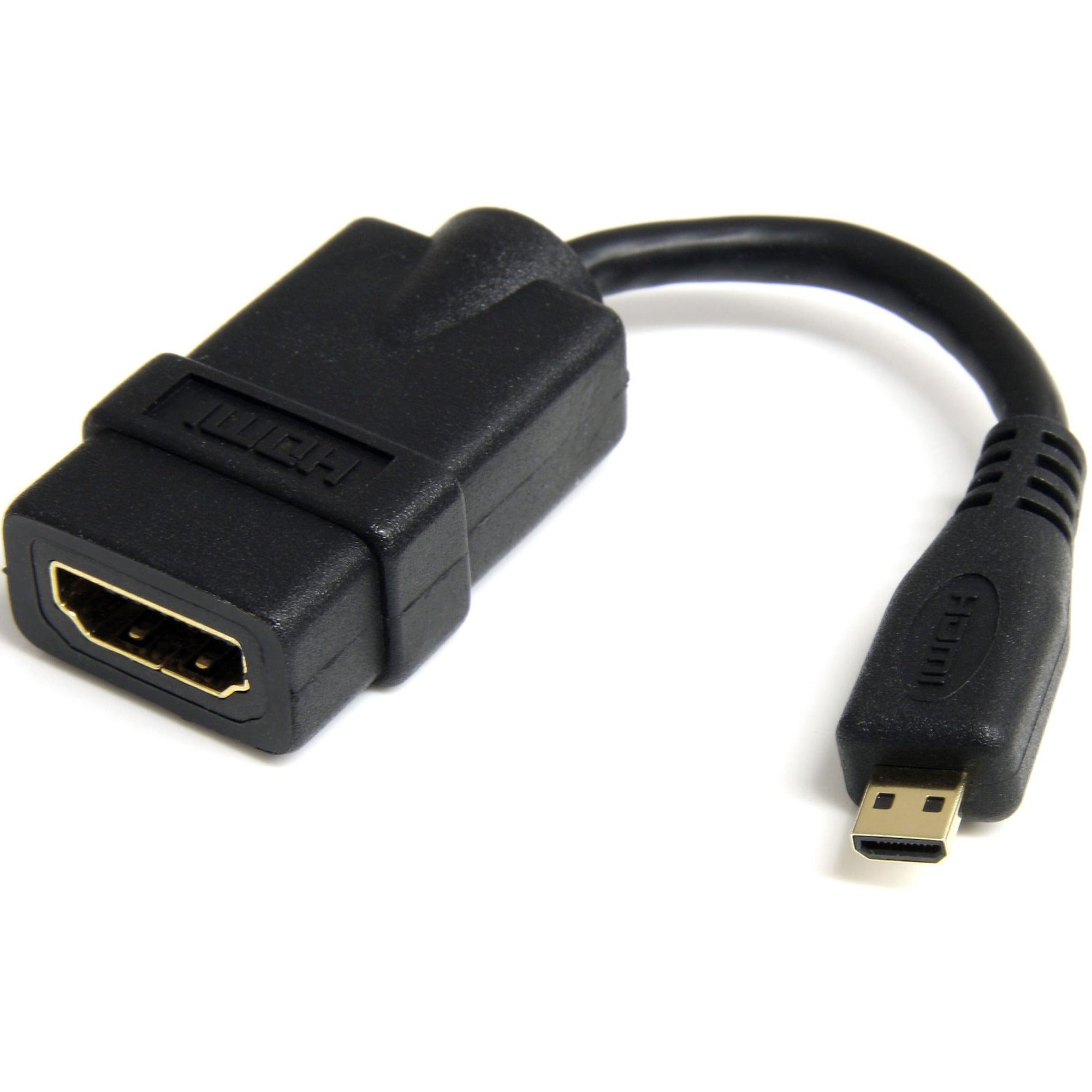 StarTech.com Micro HDMI to HDMI Adapter Dongle, 4K High Speed Micro HDMI to HDMI Converter, Micro HDMI Type-D Device to HDMI TV/Display - HDADFM5IN