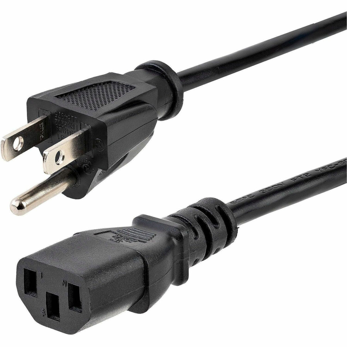 StarTech.com 20ft (6m) Computer Power Cord, NEMA 5-15P to C13, 10A 125V, 18AWG, Black Replacement AC PC Power Cord, TV/Monitor Power Cable - PXT10120
