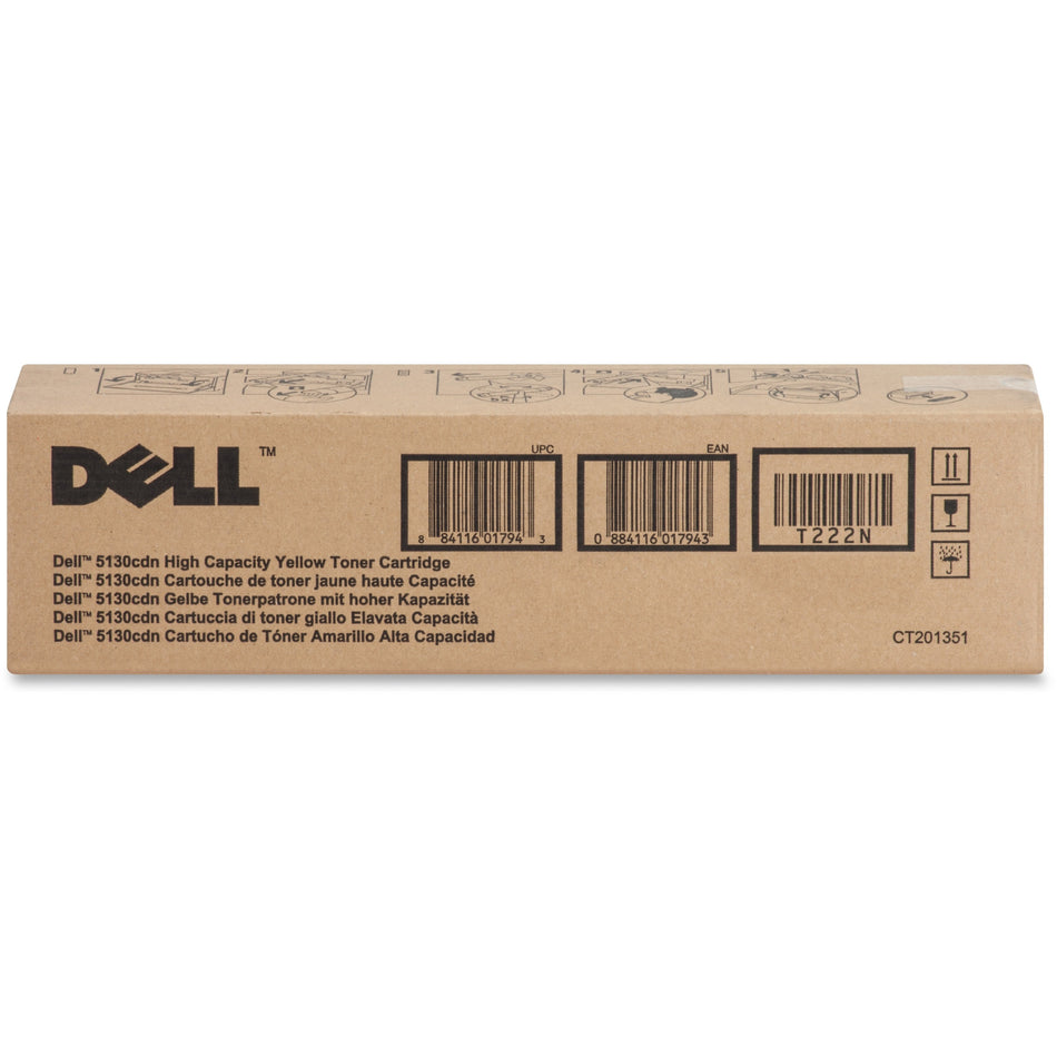 Dell Original High Yield Laser Toner Cartridge - Yellow - 1 Each - T222N