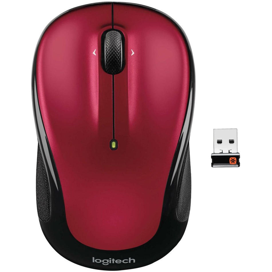 Logitech M325 Wireless Mouse, 2.4 GHz with USB Unifying Receiver, 1000 DPI Optical Tracking, 18-Month Life Battery, PC / Mac / Laptop / Chromebook (Red) - 910-002651