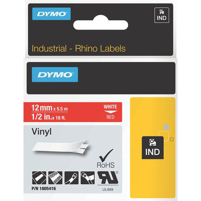 Dymo White on Red Color Coded Label - 1805416