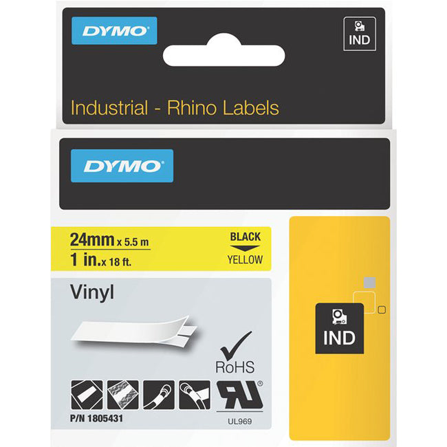 Dymo Black on Yellow Color Coded Label - 1805431