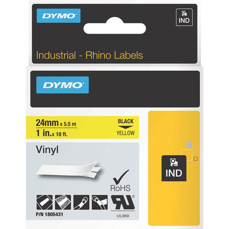 Dymo Black on Yellow Color Coded Label - 1805431