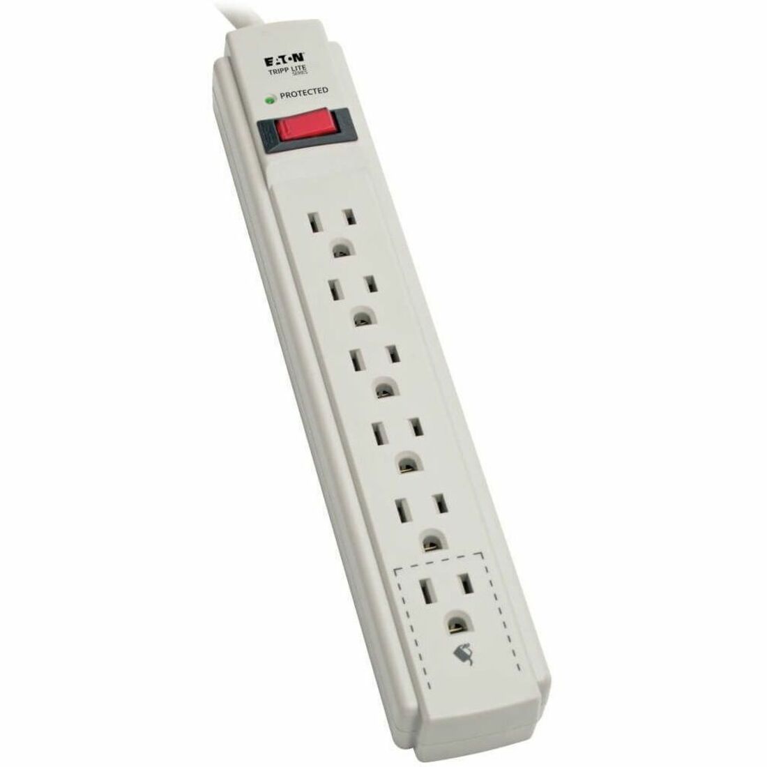 Tripp Lite by Eaton Protect It! 6-Outlet Surge Protector 15 ft. Cord 790 Joules Diagnostic LED Light Gray Housing - TLP615