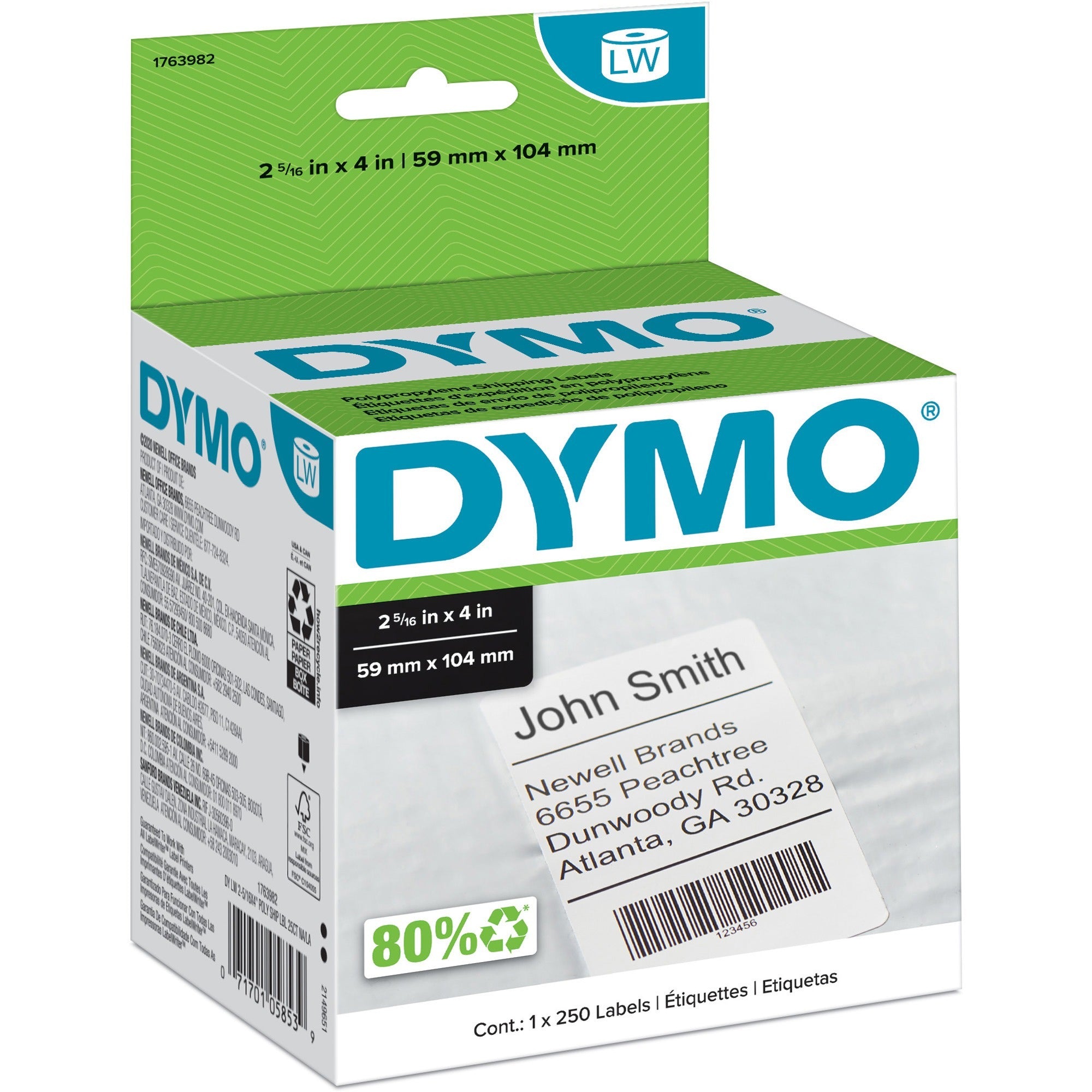 Dymo Permanent Poly Shipping Labels - 1763982