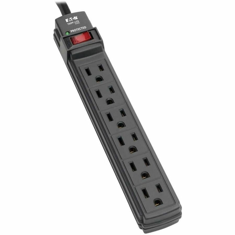 Eaton Tripp Lite Series Protect It! 6-Outlet Surge Protector, 6 ft. Cord, 360 Joules, Diagnostic LED, Black Housing - TLP6B