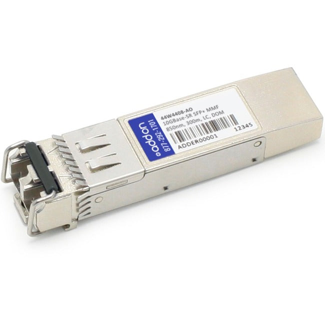 Brocade (Formerly) 44W4408 Compatible TAA Compliant 10GBase-SR SFP+ Transceiver (MMF, 850nm, 300m, LC, DOM) - 44W4408-AO