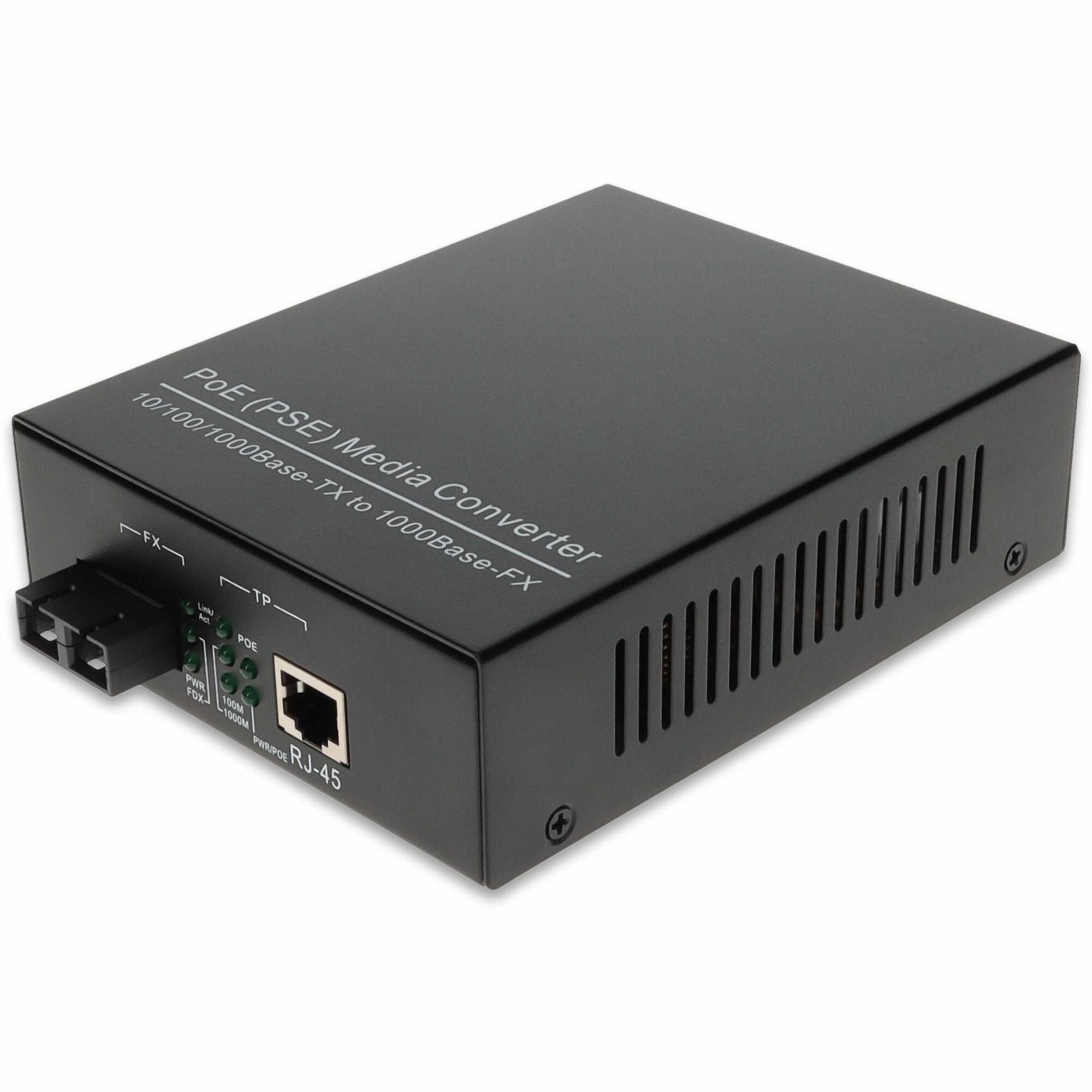 AddOn 10/100/1000Base-TX(RJ-45) to 1000Base-LX(SC) SMF 1310nm 10km POE Media Converter - ADD-GMCP-LX-1SC